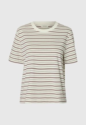 Selected, SLWESSENTIAL SS STRIPED BOXY TEE NOOS - T-shirt imprimé - tawny port