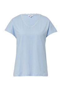 s.Oliver MIT SPITZE AUS MODALMIX - T-Shirt basic - hellblau