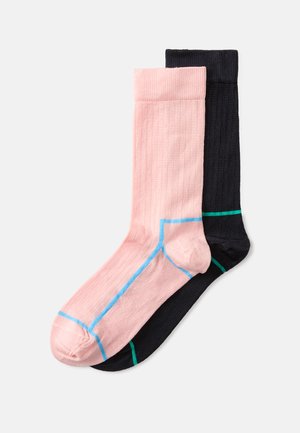CONTRAST UNISEX 2-PACK  - Socken - black/light pink