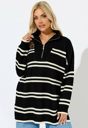 QUARTER ZIP - Trui - black