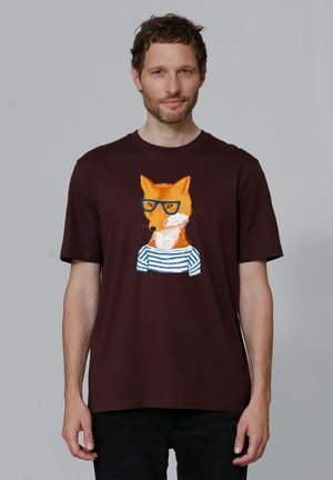 watapparel T-shirt print - red brown