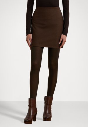 GLEN PLAID WOOL-BLEND MINISKIRT - Miniskjørt - burgundy