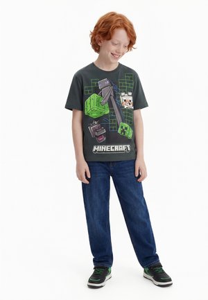 Name it NKMJUKE MINECRAFT - T-shirts med print - dark green