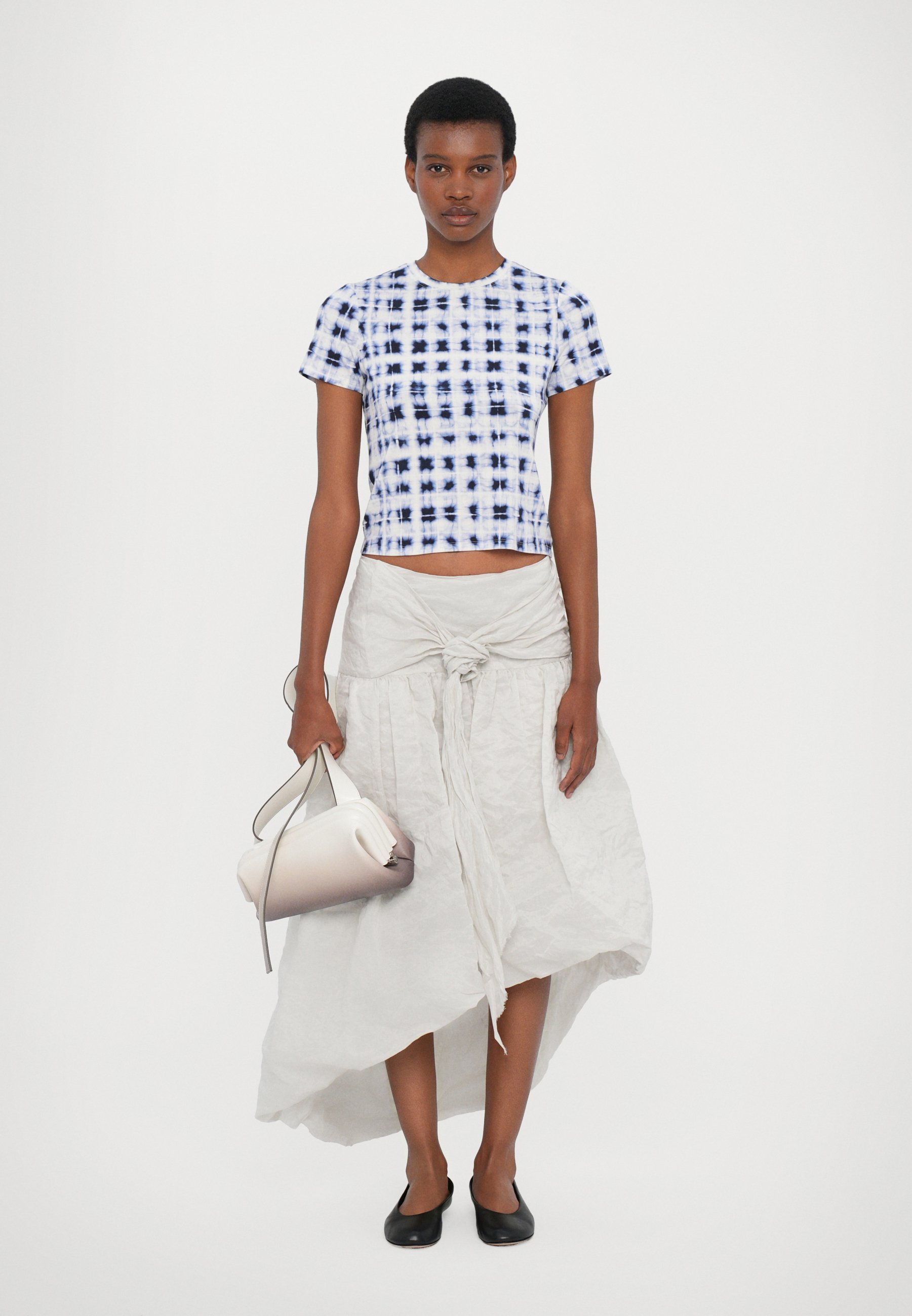 MIISTA YULIA SKIRT - Maxi skirt - metallic white/silver-coloured