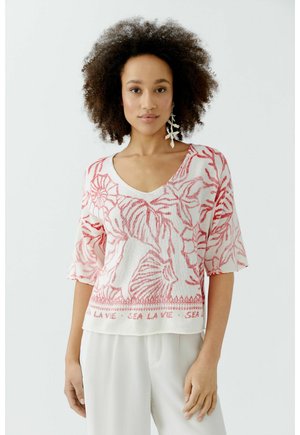 T-Shirt print - white red