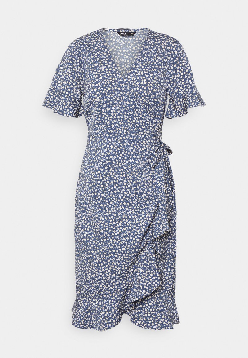 ONLY Tall ONLOLIVIA WRAP DRESS - Φόρεμα ημέρας - blue