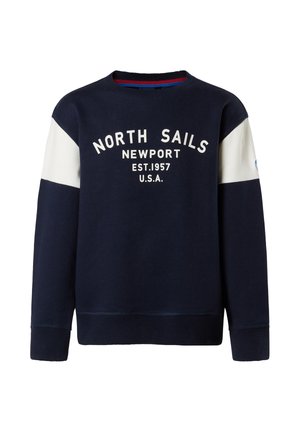 WITH NEWPORT PRINT - Felpa - navy blue