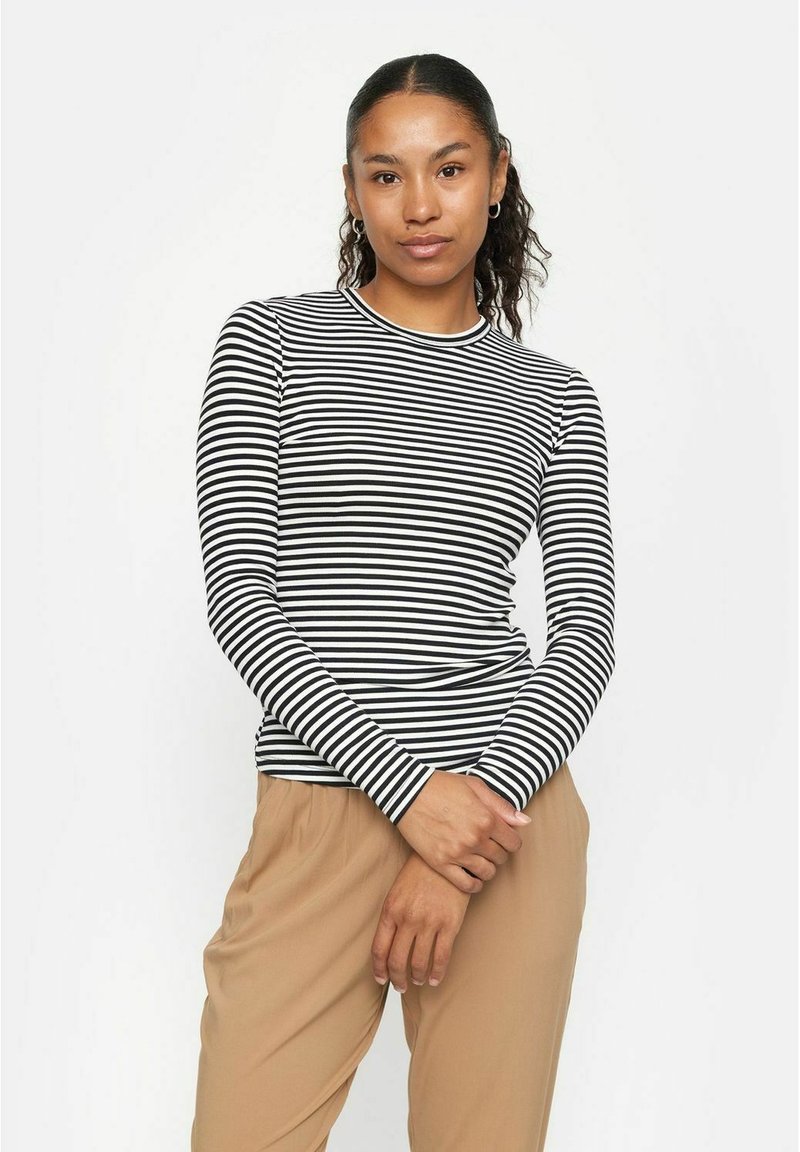 Soft Rebels - SRFENJA STRIPE O-NECK - T-shirt à manches longues - black, Agrandir