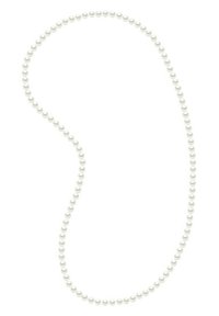Collier en perles blanches composé de perles rondes disposées de manière régulière. Surface lisse, taille uniforme et design classique adapté à diverses occasions.