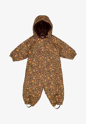 Snowsuit - maroon flowers