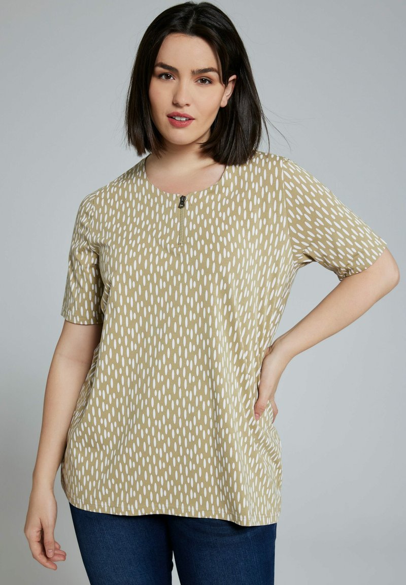 Ulla Popken Basic-Shirt, Rundhals, Magnolia Rouge, 44 Femme