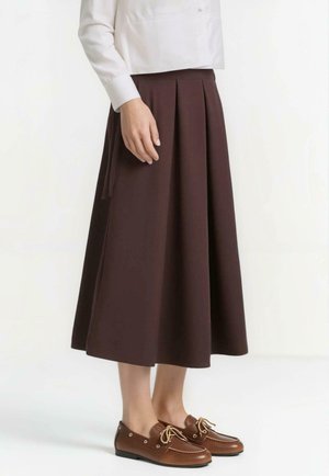 MIDI - Suknja A kroja - dark brown
