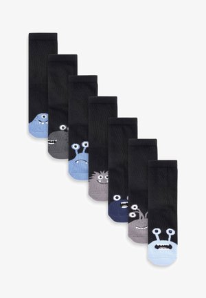 CUSHIONED FOOTBED RICH 7 PACK  - Chaussettes - black blues monsters