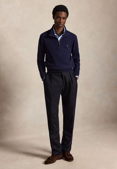 Polo Ralph Lauren WOOL QUARTER-ZIP SWEATER - Jersey de punto - hunter navy