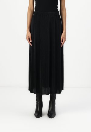 SKIRT ELASTIC WAIST - Veckad kjol - black