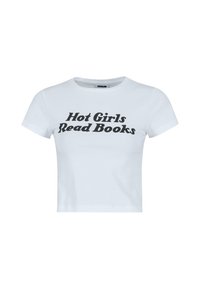 NMMOLLY S/S BOOK  - Triko s potiskem - bright white