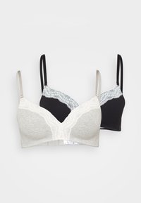 2 PACK - Trojúhelníková podprsenka - black/grey melange