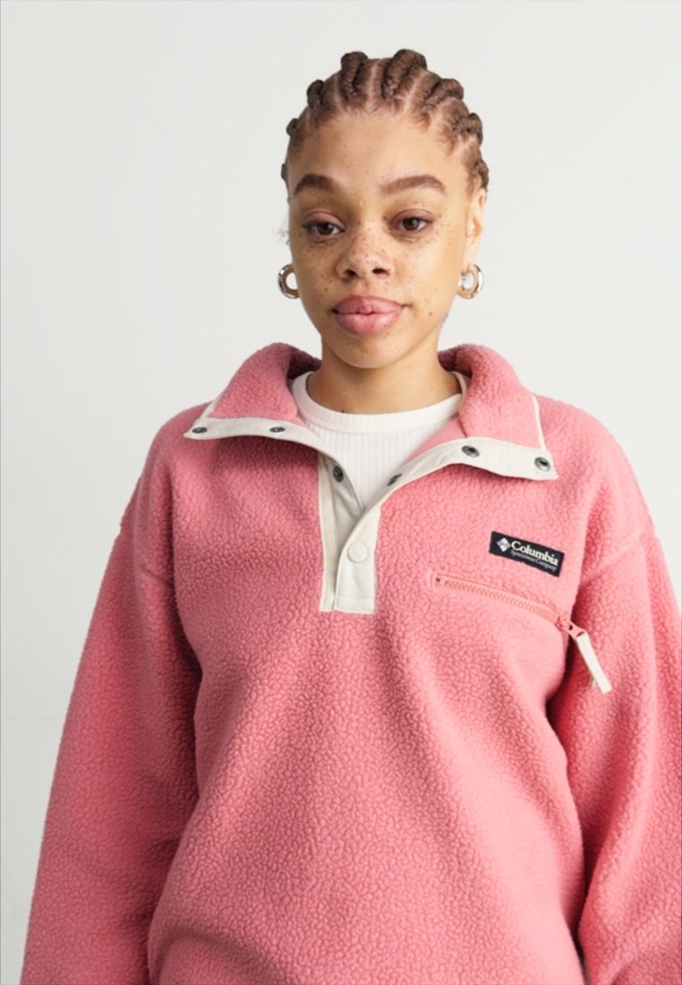 Columbia HELVETIA CROPPED HALF SNAP - Fleece trui - pink agave