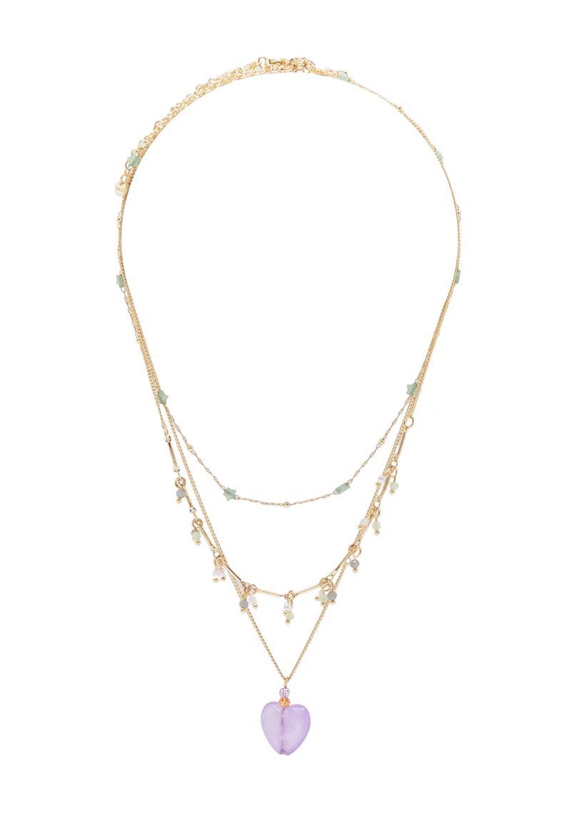 PULL&BEAR PACK OF 3 HEART BEAD Necklace gold coloured/goldcoloured