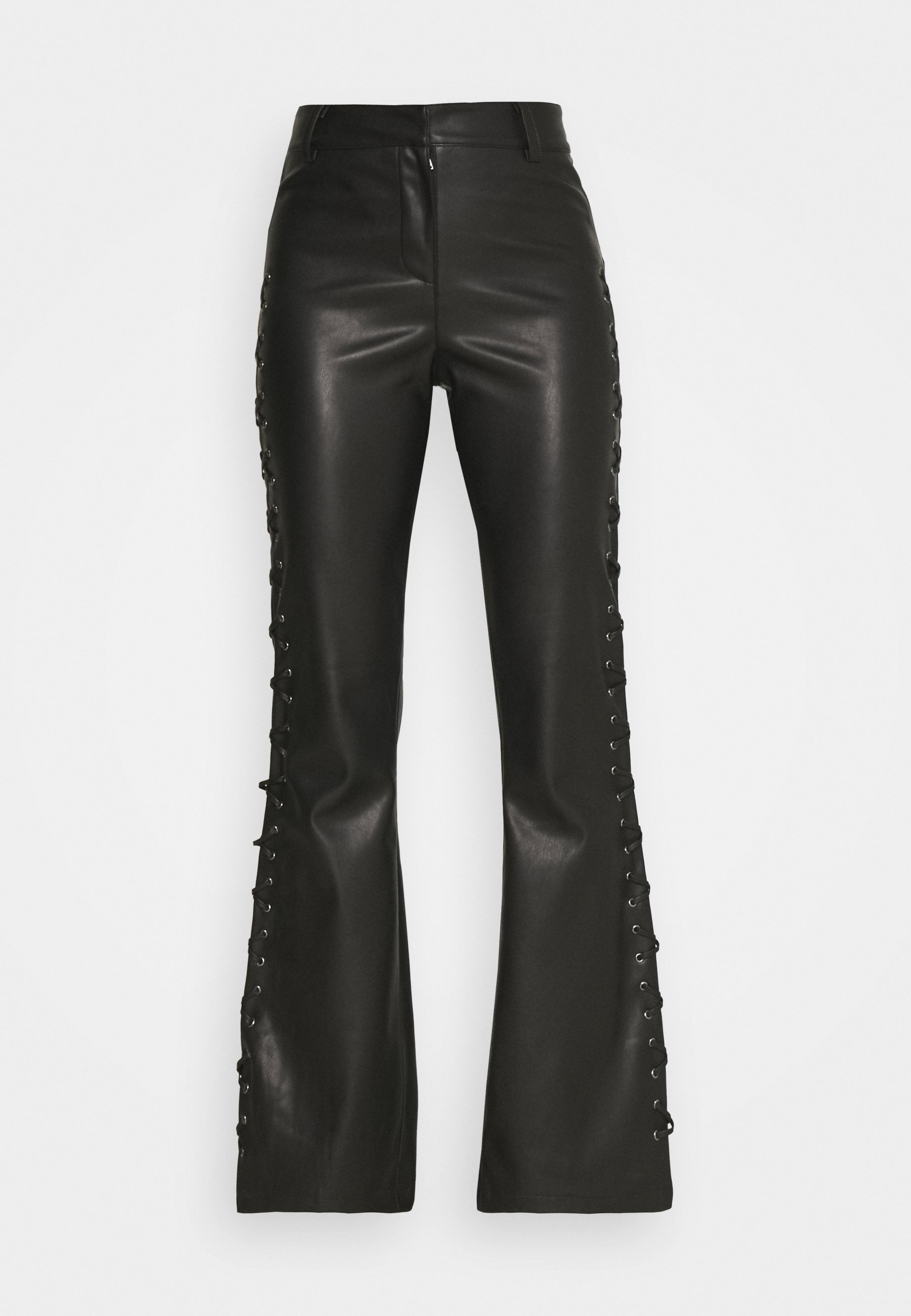 Topshop LACE UP FLARES - Bukser - black 