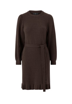 Ellos Collection, STRICKKLEID MIT BALLONÄRMELN - Strikkjoler - dunkelbraun
