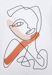 Cream T-shirt med print - white