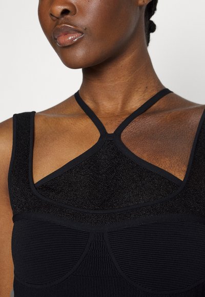 Hervé Léger GATHERED BUSTIER HALTER GOWN - Φόρεμα-πουλόβερ - black