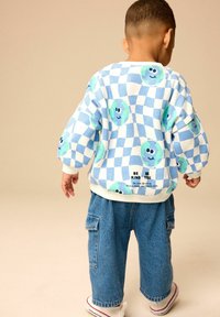 Next REGULAR FIT - ALL-OVER PRINT CREW NECK  - Felpa - blue on white