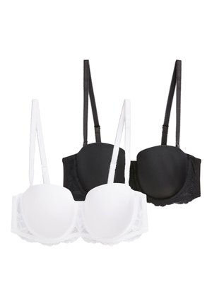 BLACK/WHITE LIGHT PAD MULTIWAY BRA TWO PACK - Podprsenka s viacerými možnosťami nosenia / bez ramienok - black/white