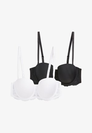 BLACK/WHITE LIGHT PAD MULTIWAY BRA TWO PACK - Liemenėlė su daugiafunkcėmis petnešėlėmis / be petnešėlių - black/white