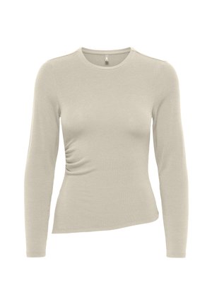 ONLY, ONLGLAMOUR L/S RUCHING TOP JRS - Camiseta de manga larga - oatmeal