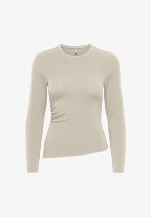 ONLY, ONLGLAMOUR L/S RUCHING TOP JRS - Camiseta de manga larga - oatmeal