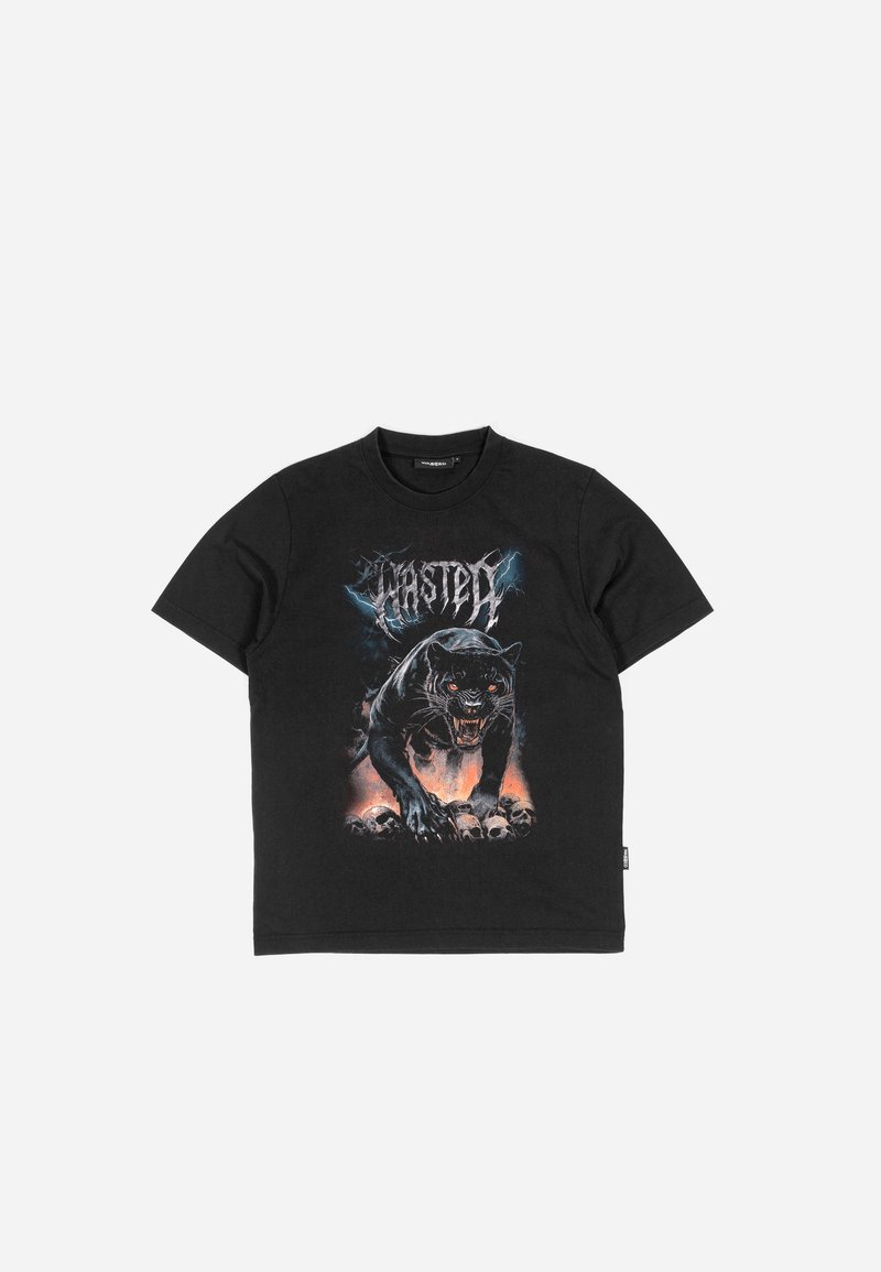Wasted Paris T-shirt print zwart denim/blackdenim Wasted Paris T-shirt print zwart denim/blackdenim