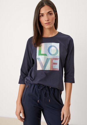 Maglietta a manica lunga - navy placed print