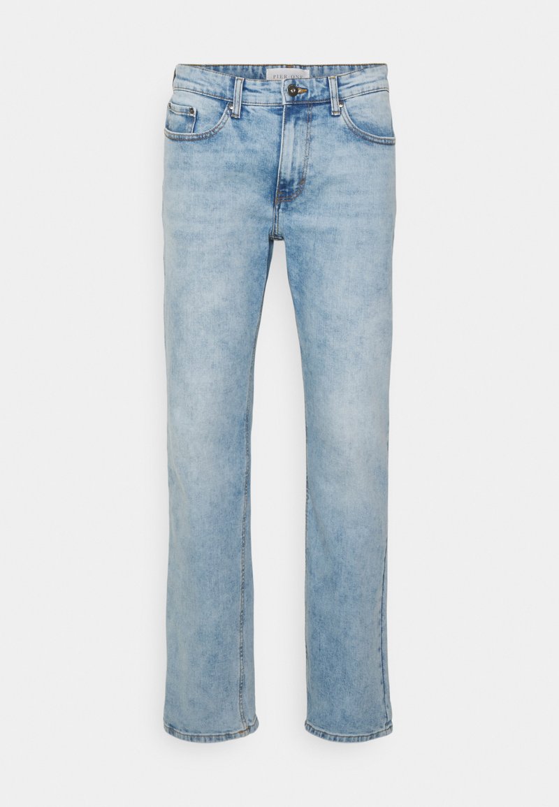 Pier One Calças de ganga de perna direita - light blue denim