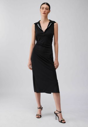 MIDI WITH GEMSTONES - Obleka iz džersija - black