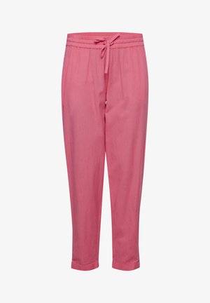 Ružové, ľahké nohavice s elastickým pásom a nastaviteľnou šnúrkou. Majú uvoľnený strih a manžety pri členkoch.