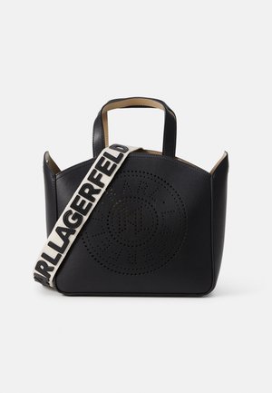 CIRCLE TOTE PERFORATED - Bolso de mano - black