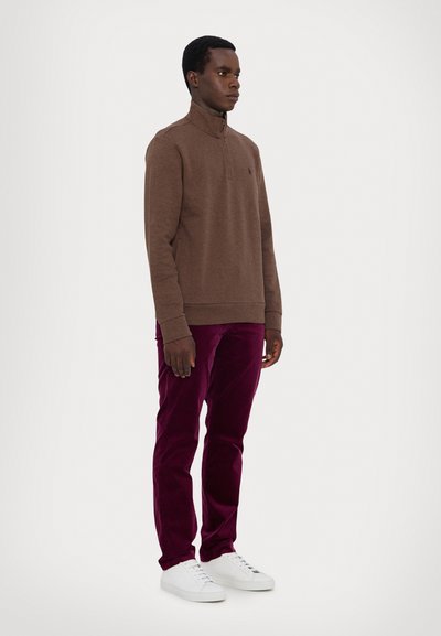 Polo Ralph Lauren DOUBLE-KNIT QUARTER-ZIP PULLOVER - Hosszú ujjú felső - nutmeg brown