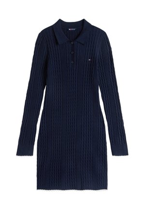 Tommy Jeans, LONG SLEEVE MINI POLO DRESS - Права рокля - dark blue