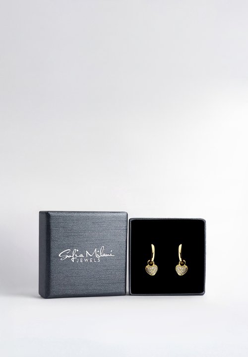 SOFIA MILANI Orecchini Donna Argento 925 – A Perno Placcati Oro Con Design Shou Zen, Ipoallergenici - 3