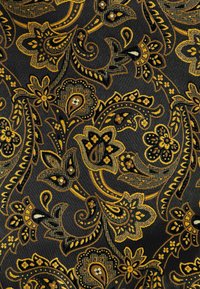 Next SET SLIM - Žepni robček - black yellow gold paisley