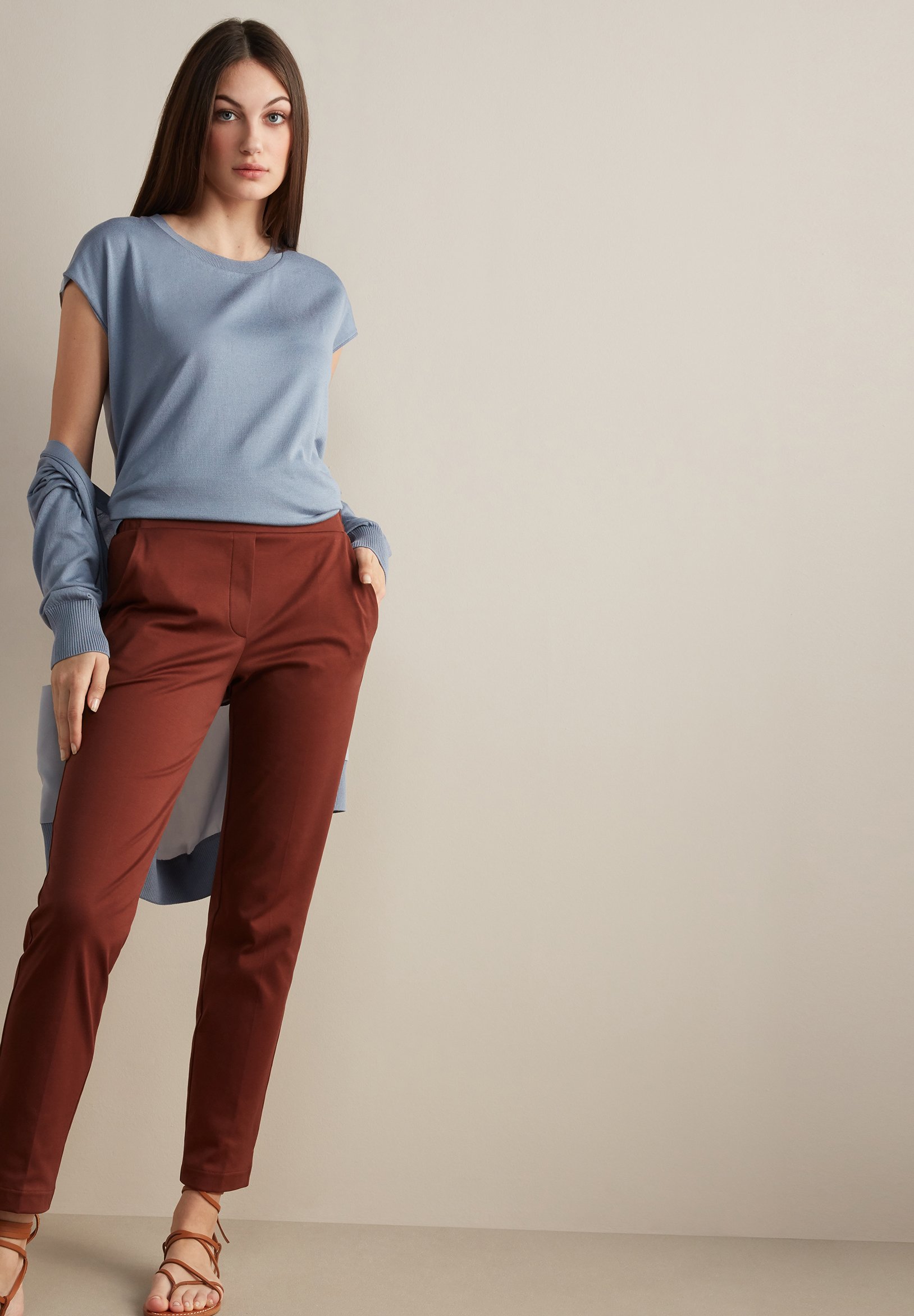 Falconeri ZIGARETTENHOSE - Pantaloni - mogano/marrone scuro - Zalando