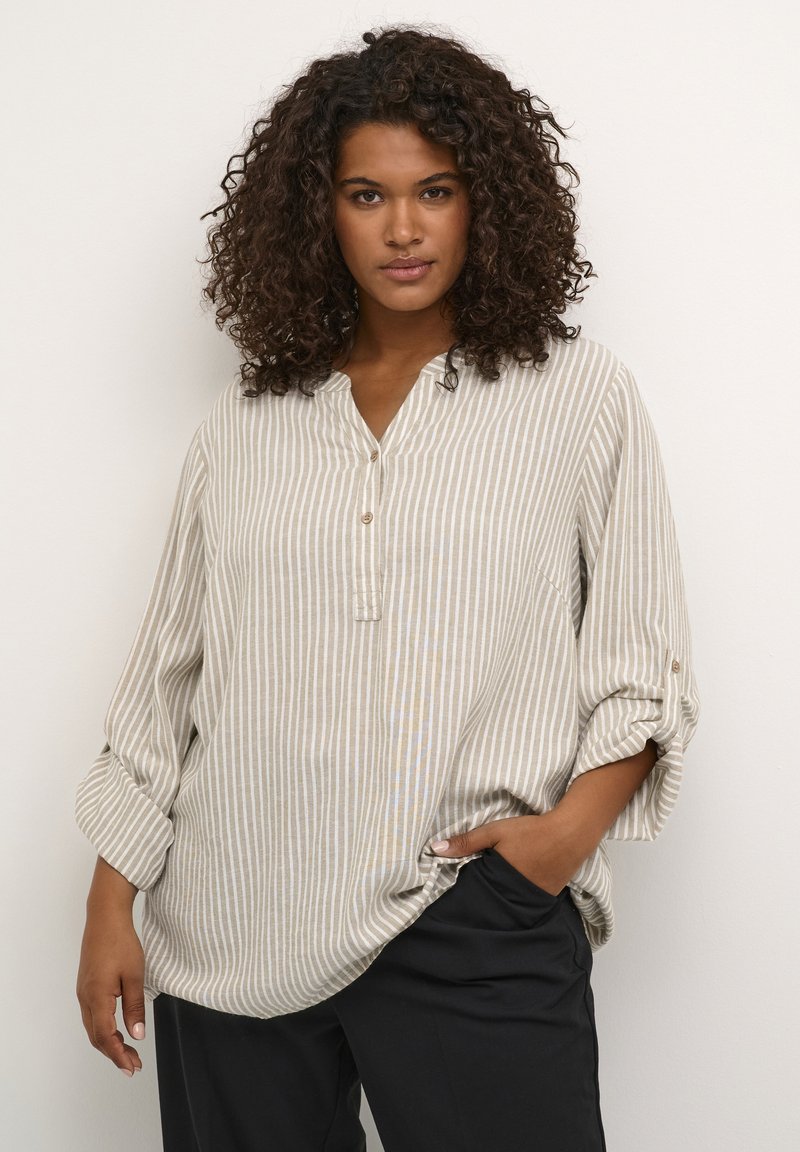 Kaffe Curve - MILLE  - Blouse - chinchilla chalk stripe, Agrandir