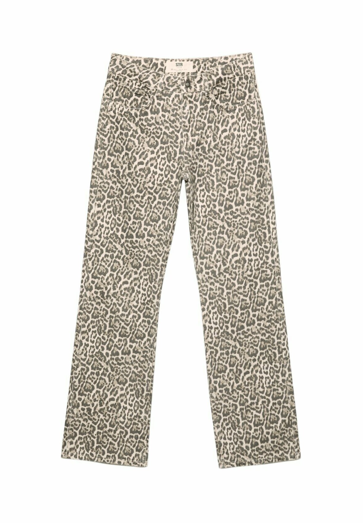 Straight-leg camel jeans