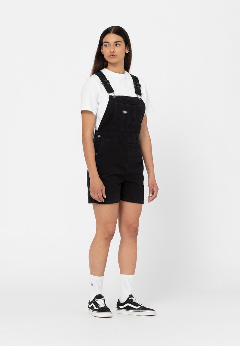 Dickies - DUCK BIB  - Salopette - stone washed black, Agrandir