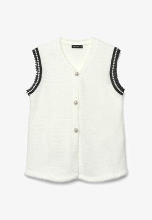 Calliope SMANICATA CON PASSAMANERIA - Weste - bianco lana