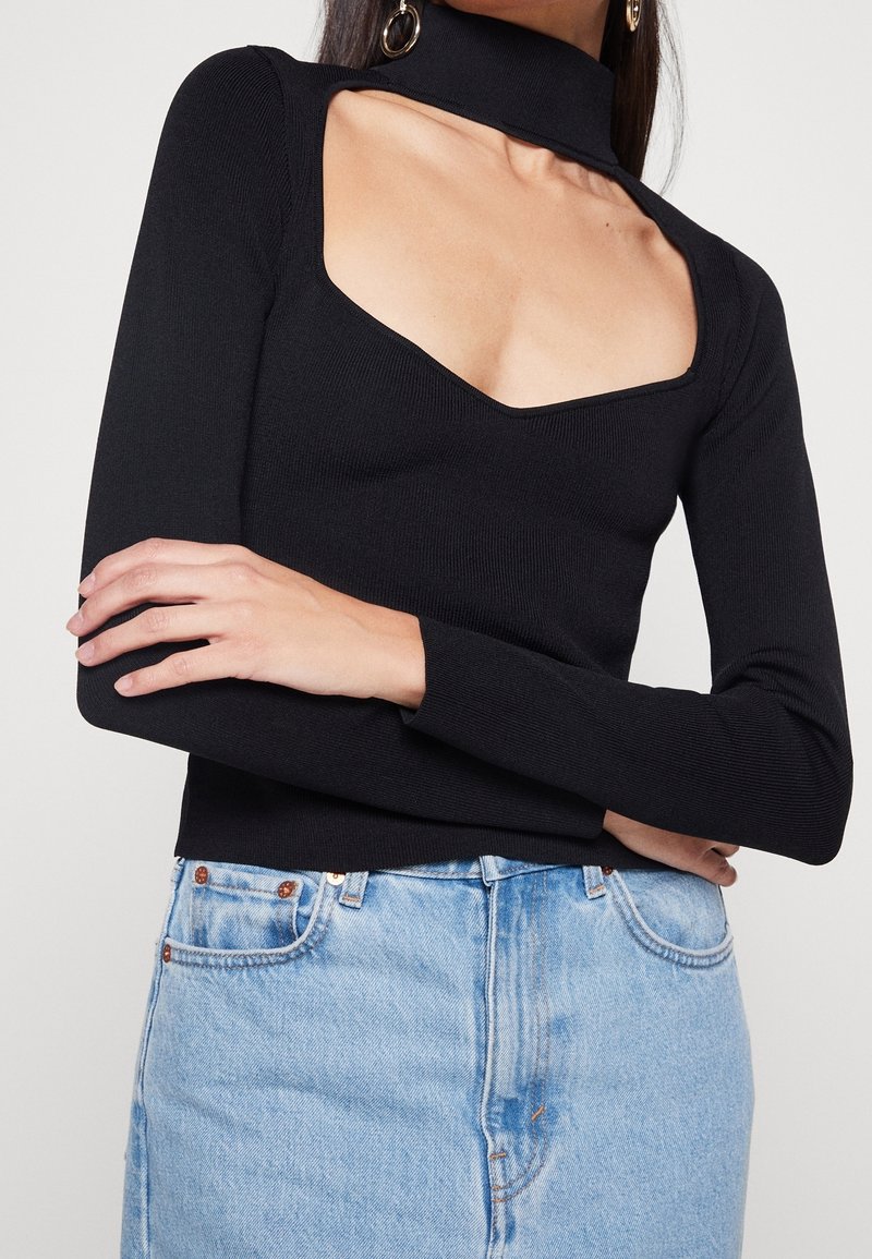 Gina Tricot Stickad tröja - black