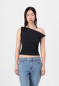 Abercrombie & Fitch ONE SHOULDER - Top - black beauty