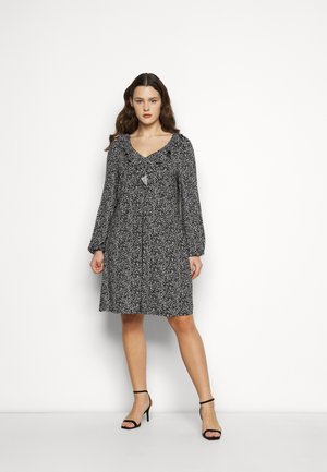 V NECK MONO DRESS - Jersey dress - black